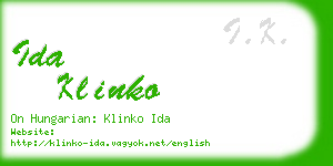 ida klinko business card